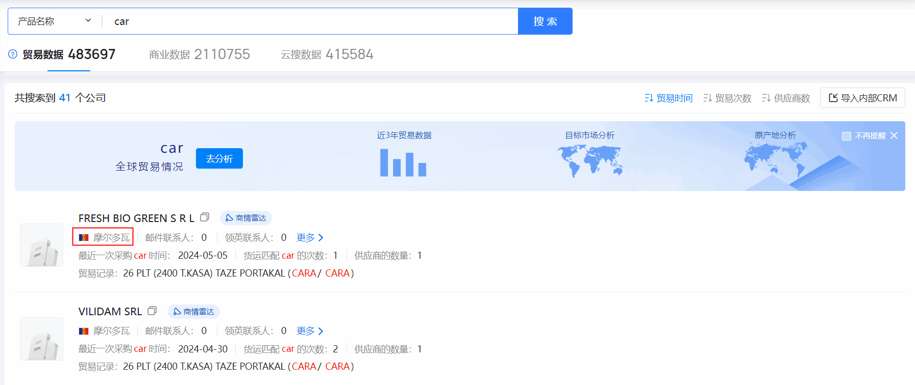 海关数据,摩尔多瓦海关数据,J9国际站 J9 海关数据