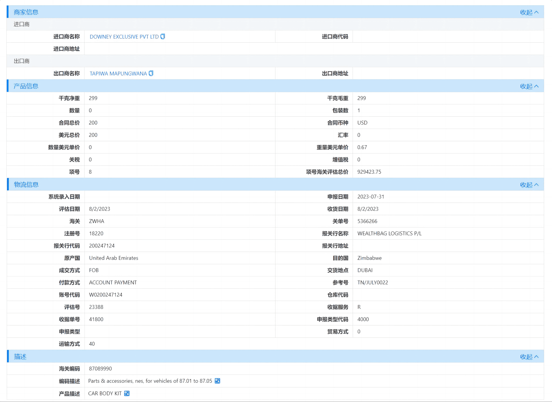 津巴布韦海关数据,海关数据,J9国际站 J9 海关数据