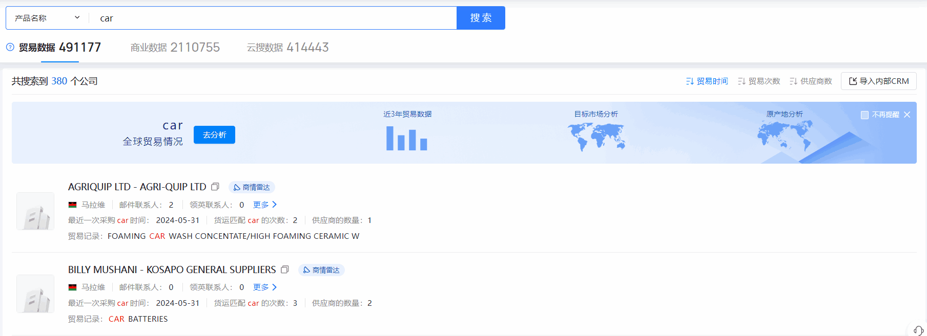 马拉维海关数据,海关数据,J9国际站 J9 海关数据