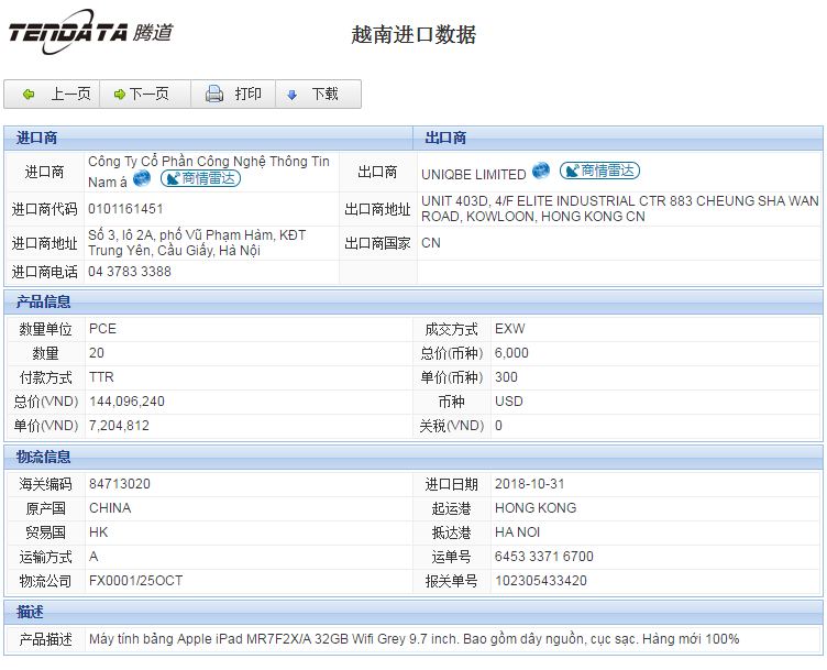 海关数据,进出口数据,进口数据,J9国际站 J9 ,贸易,越南